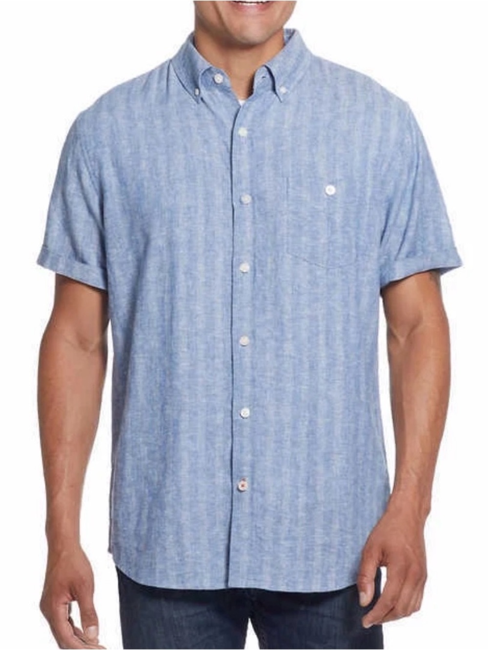 Weatherproof Men's Short Sleeve Button-Front Shirt - size XL